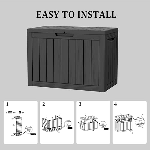 45 Gallon Outdoor Storage Box Waterproof (Black / 45 GAL)