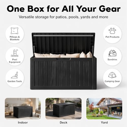 91 Gal Deck Box (91 Gallon / Striped Black)