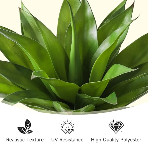Succulents Plants Artificial Agave Plant 28Inch Large Faux Succulent Unpotted Aloe Premium Crafting DIY Greenery Decor for Indoor Outdoor (Unpotted Large Succulent - 2pcs Green / Succulent)