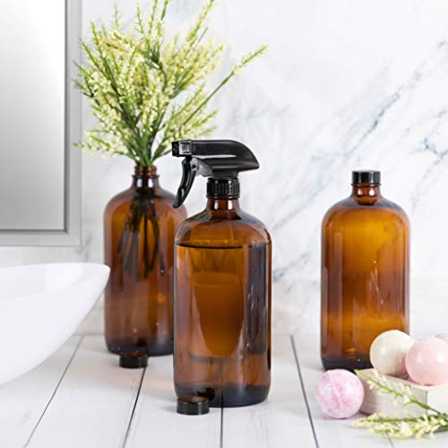Large 32oz Amber Glass Spray Bottles with Funnel