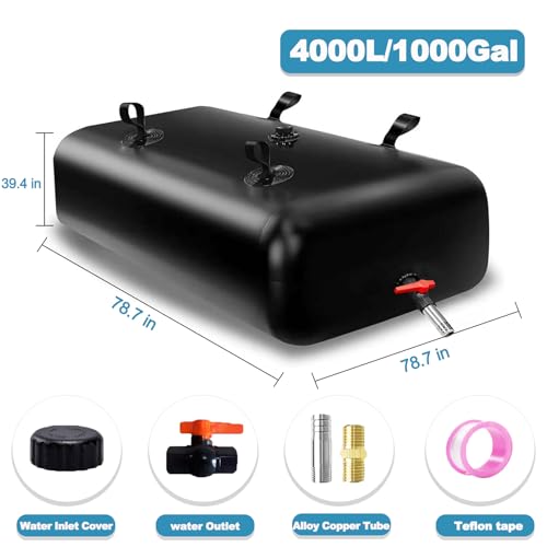 4000L 1000Gal Water Bladder Tank (1000Gal/4000L / Black)