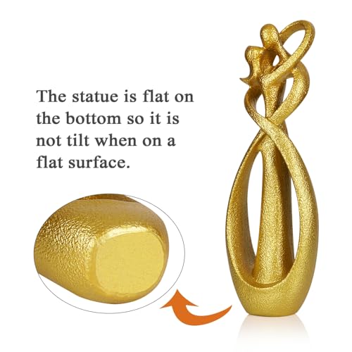 Kissing Lovers Statue Abstract Sculpture (Gold / Large)