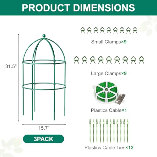3 Pack Peony Cage (31.5"H x 15.7"W/3PC / Green)