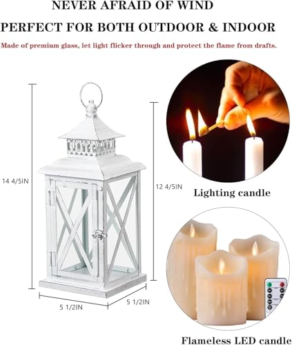 Lantern Decorative Indoor & Outdoor (White / 14.8'' / 1 Pc)