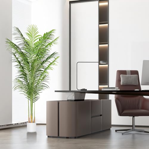 Artificial Palm Tree for Home Decor Indoor 6.6Ft Large Tall Fake Plants Faux Tropical Areca Palm Silk Floor Plant in Pot Living Room Office Garden Decoration Housewarming Gift (6.6 Feet)