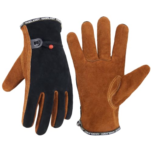 Leather Gardening Gloves (Coffee Brown (1 Pair) / Large)