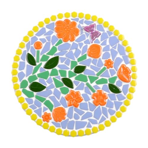 500g 1.1lb Random Color Irregular Ceramics Mosaic Tiles (Flowers + Berries + Mushrooms - Mix Color)
