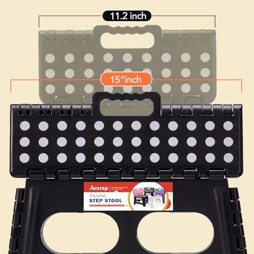 9 Inch Folding Step Stool (Widen Black / 9Inch( Pack of 2))