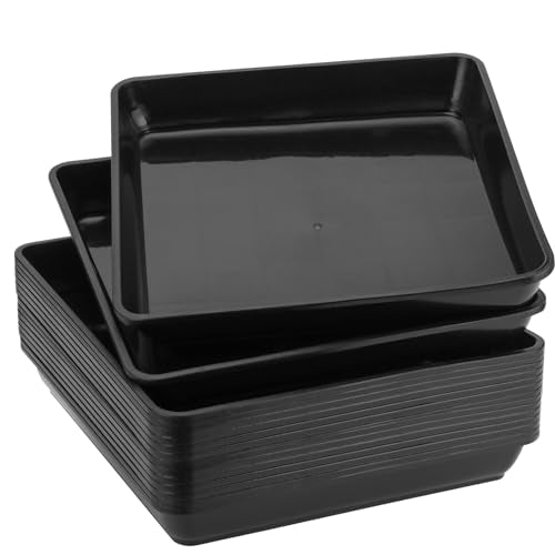 15 PCS 9 x 9 Inch Square Plant Saucer (8.8 Inch 15 Pcs / Black)