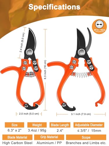 6.3" Garden Scissors for Plant (Curved Blade(Bypass))