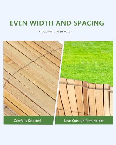 Natural Bamboo Slat Screening for Indoor or Outdoor Garden (6FT x 10FT)