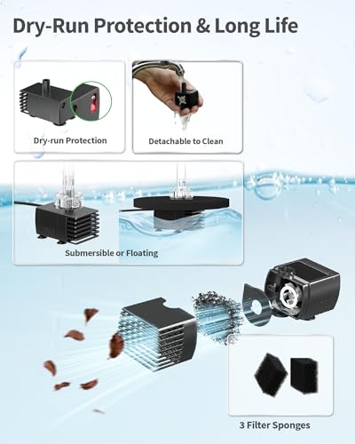 8W Solar Fountain Pump with 3200mAh Battery Backup & LED Lights (8W Fountain with LED Light)