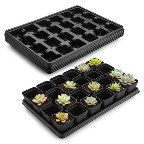 5 Pack 24 Cell Nursery Pots Trays with 2.8 inch (Black / Pots 120 Pcs with 5 Pack Trays)