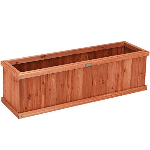 Raised Garden Bed Flower or Vegetable Planter Window Mounted Plant Box for Garden (Orange / 40"x12"x12")