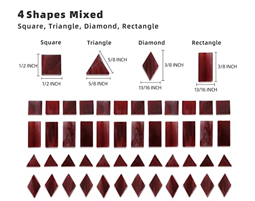 Mosaic Tiles for Art Crafts (Red-2)