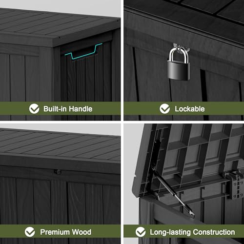 Outdoor Storage Box Waterproof (Black / 150 Gallon)