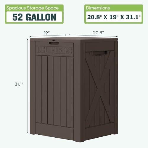 52 Gallon Large Outdoor Package Delivery Box (Brown / 52 Gallon)