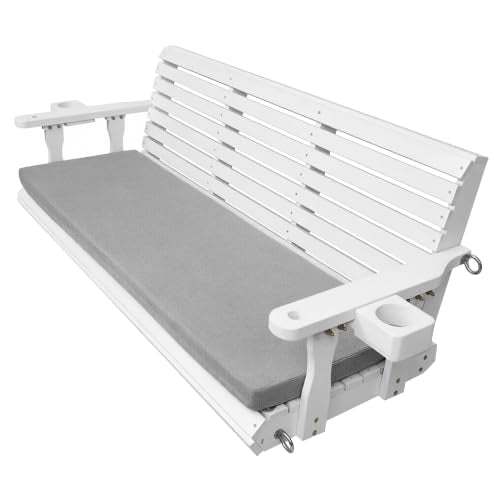 Wooden Porch Swing (Pure White / 5.5 FT Extra Large)