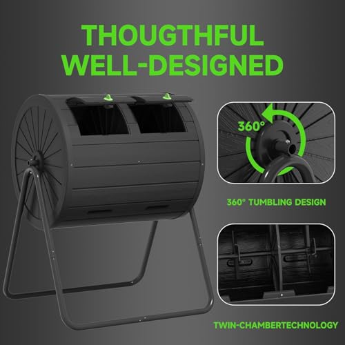 45 Gallon Outdoor Compost Bin (Black / 45 Gallon)
