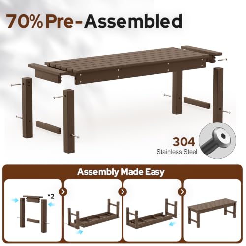HDPE Outdoor Bench (Brown(hdpe) / 1 pack)