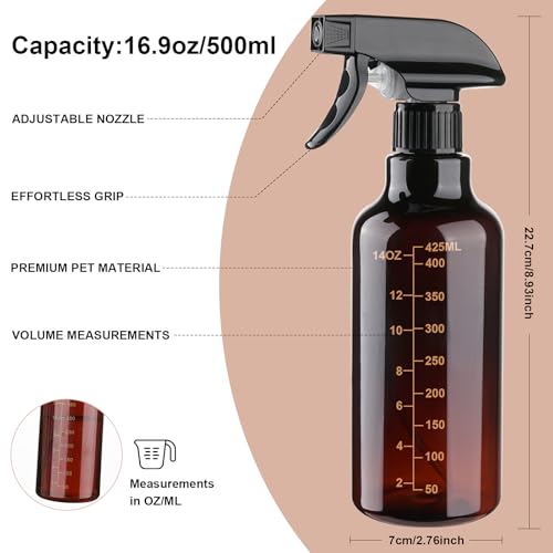 16.9oz Plastic Spray Bottle With Scale (Amber-scale)