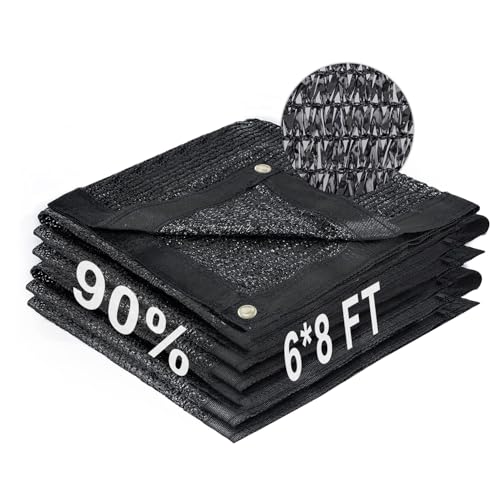 Shade Cloth for Garden (6FTx8FT / 90% Shade-Black)