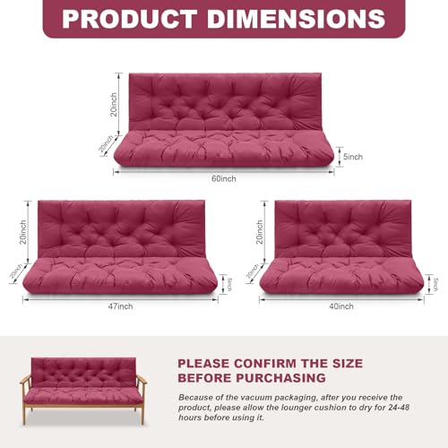 Porch Swing Cushions (Wine Red / 40x 40 inches)