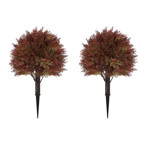 24" Artificial Outdoor Fall Plants (Green Red)