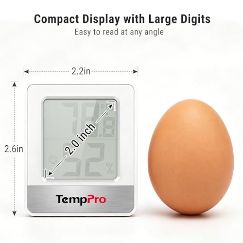 TempAir Digital Hygrometer Indoor Thermometer (White Indoor Thermometer)
