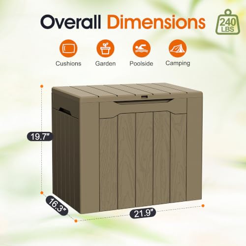 33 Gallon Outdoor PP Storage Container (Light Coffee / 33 Gallon)