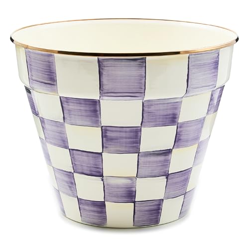 Enamel Garden Pot (Violet Check / Extra Large)