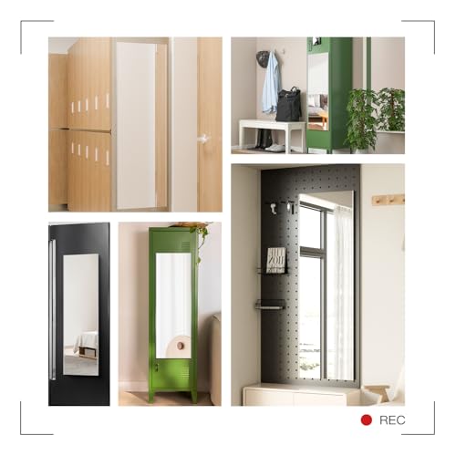 Magnetic No Drill Shatterproof NanoMirror (White / 63"L x 20"W)