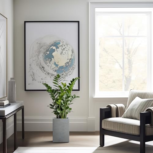 Small Tall Square Pale Gray Concrete Planter 13" H (Natural Concrete / 12.6" H)