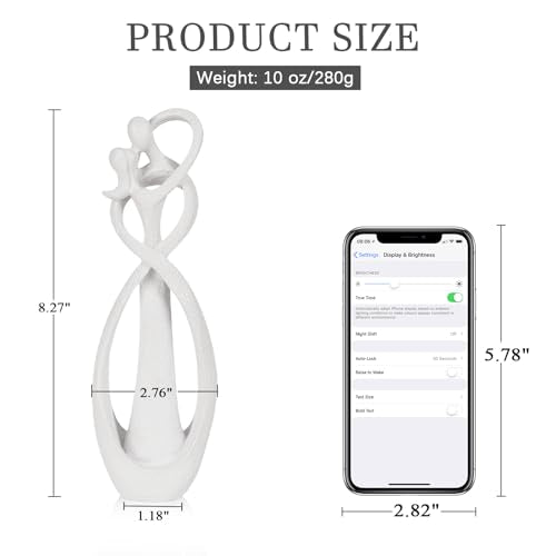 Kissing Lovers Statue Abstract Sculpture (White / Small)