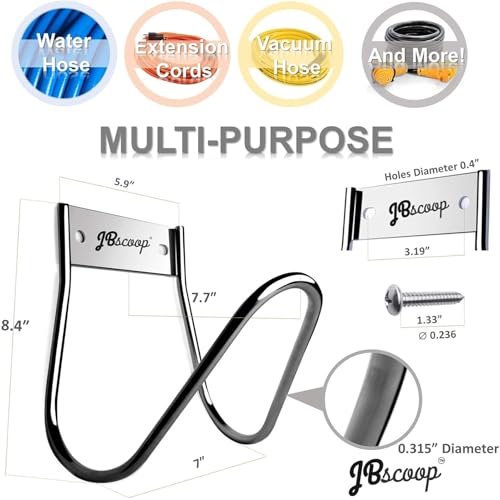 Garden Hose Holder Stainless Steel Small Wall Mount Garden Hose Hook (100 Feet)