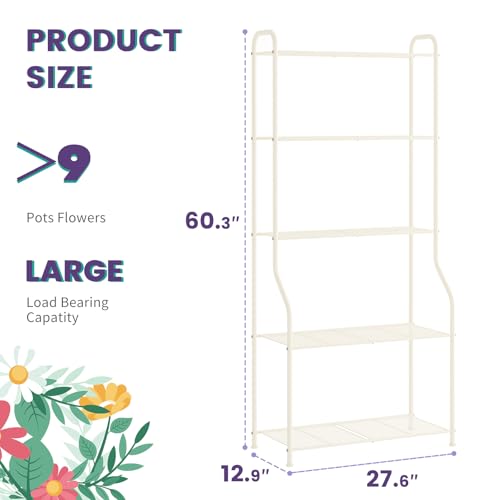 5 Tier Corner Plant Stand (Cream / 5 Tier)
