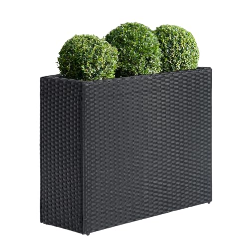 Large Rectangular Planter for Outdoor Rattan Block Box 32x11x24''