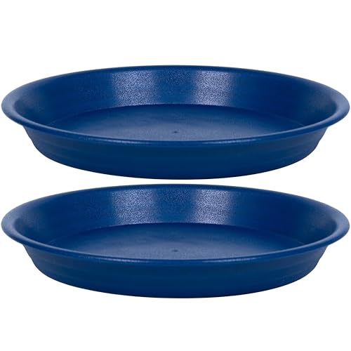 2 Pack Plant Saucer Drip Tray 11 12 inch (12" - 2 Pack / Dark Blue)