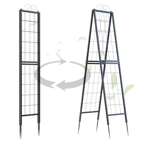 Metal Garden Trellises Heavy Duty Plant Support Trellis (16"x 77"H A-Frame)