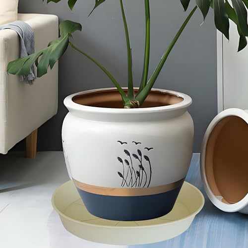 2 Pack of 20 21 inch Plant Saucer Round (21" (2 pack) / Beige)