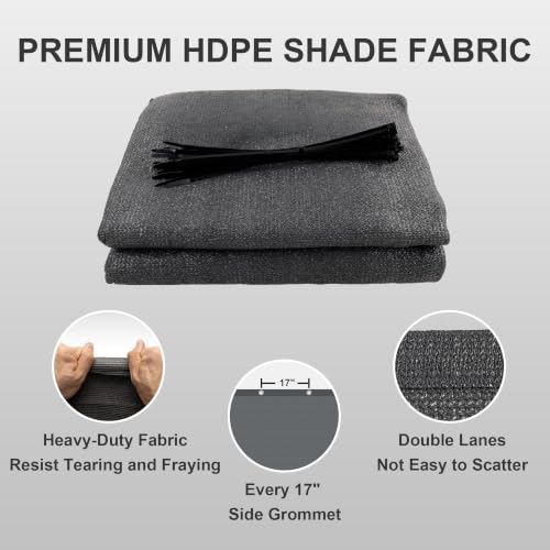 Shade Cloth 4x20 FT Sun Shade (4' x 20' custom size / Dark Grey)
