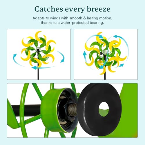 87" Wind Spinner Outdoor with Solar Light (Verdant Moon-Solar Light Version)