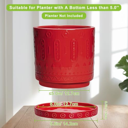 Plant Water Catcher Tray (5.6" / Red)