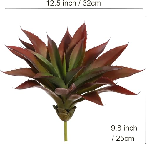 Large Artificial Succulents Aloe Plants Real Touch Fake Flowers Unpotted for Home Wedding Festival Arrangement (Red-4pcs)