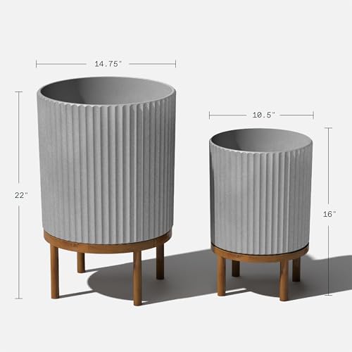 Demi Series Raised Duo Planters (Gray/Brown / Bundle)