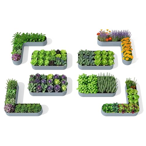 8 Pack Galvanized Raised Garden Beds (Gray / Set of 8)