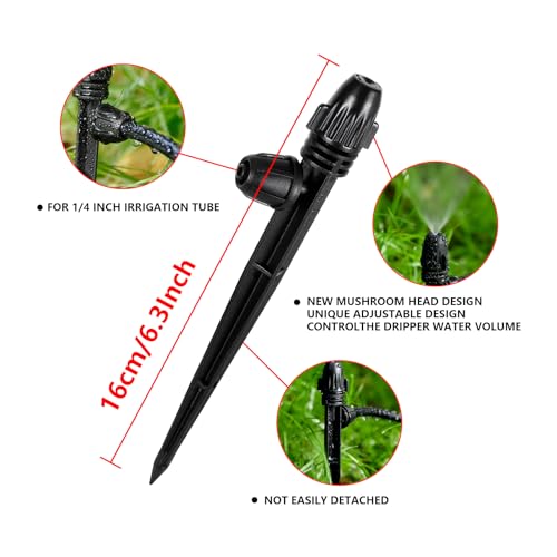 20 Pcs 360° Adjustable Drip Irrigation Misting Spray Emitters (20 Count)