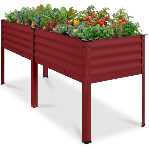 72x24x30in Non Toxic Galvanized Raised Garden Bed (72x24x30in / Royal Red)