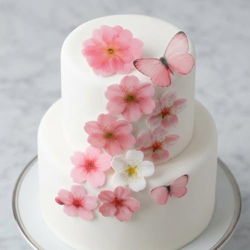 85 Pcs Edible Cake Decorations (Pink)