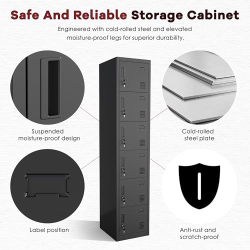 Employees Lockers (Black / 6 Doors)